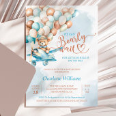 Teddy Bear Balloon Barly Wait Baby shower Kaart
