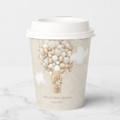 Teddy Bear Balloon Barly Wait Baby shower Papieren Bekers (Achterkant)