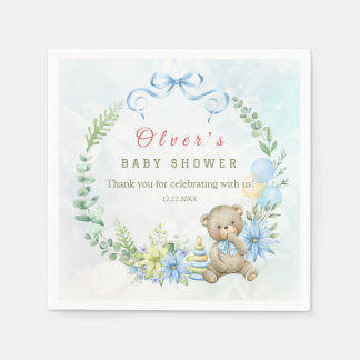 Teddy Bear Balloon Barly Wait Baby shower Servet