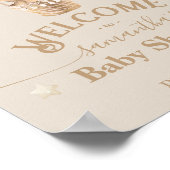 Teddy Bear Balloon Barly Wait Baby shower Welkom Poster (Hoek)
