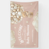 Teddy Bear Balloon Barly Wait Baby shower Welkom Spandoek (Verticaal)