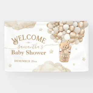 Teddy Bear Balloon Barly Wait Baby shower Welkom Spandoek