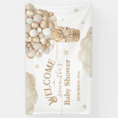 Teddy Bear Balloon Barly Wait Baby shower Welkom Spandoek (Verticaal)
