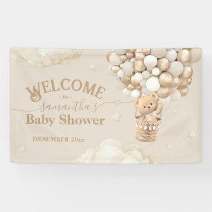 Teddy Bear Balloon Barly Wait Baby shower Welkom Spandoek
