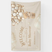 Teddy Bear Balloon Barly Wait Baby shower Welkom Spandoek (Verticaal)