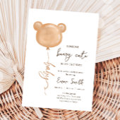 Teddy Bear Balloon Beary Cute Boho Baby shower Kaart