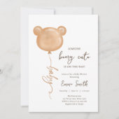 Teddy Bear Balloon Beary Cute Boho Baby shower Kaart (Voorkant)