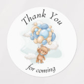 Teddy Bear BALLOON bedankt Labels (Design 1)