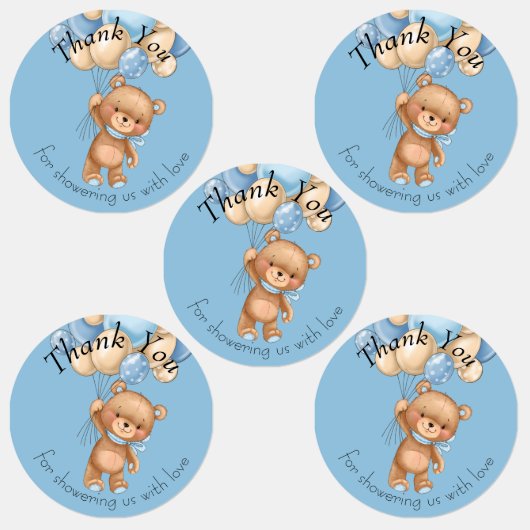 Teddy Bear BALLOON bedankt Labels (Groep)