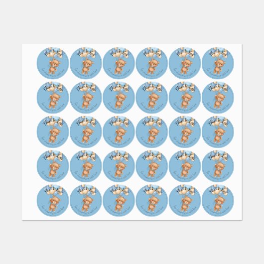 Teddy Bear BALLOON bedankt Labels (Vel)