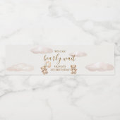 Teddy Bear Balloon Birthday Waterfles Etiket (Enkel label)