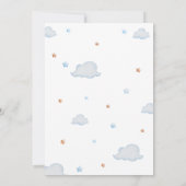 Teddy Bear Balloon Blue Barly Wachten Baby shower Kaart (Achterkant)