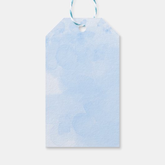 Teddy Bear Balloon Blue Boy Baby shower Dank u Cadeaulabel (Achterkant)