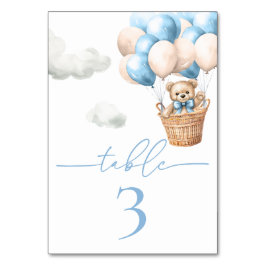 Teddy Bear Balloon Blue Boy Baby shower Kaart
