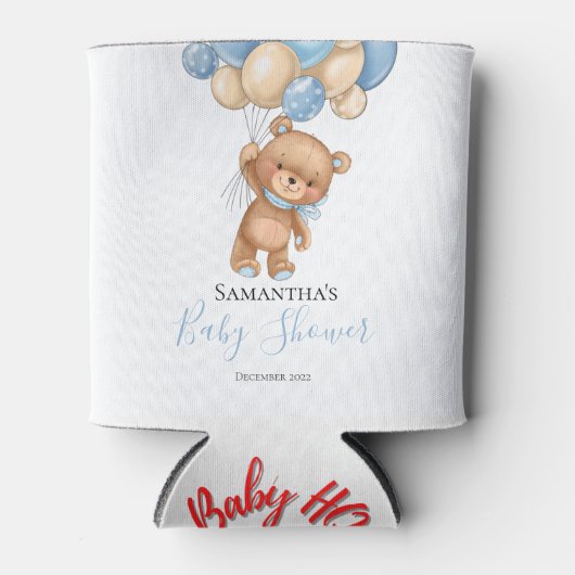 Teddy Bear Balloon Blue Koelbox Blikjeskoeler (Voorkant)