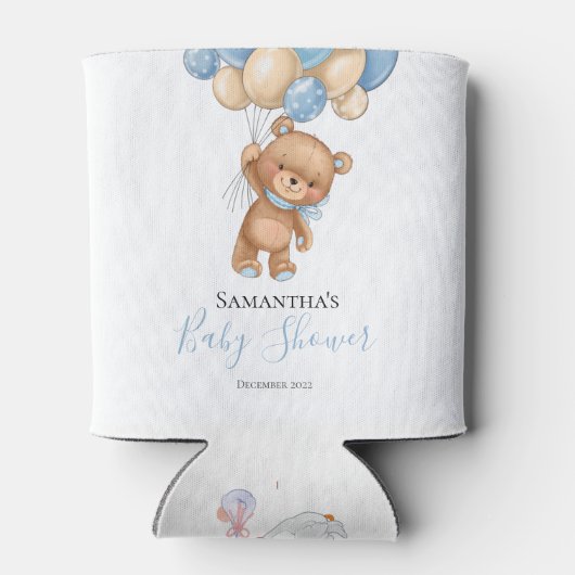 Teddy Bear Balloon Blue Koelbox Blikjeskoeler (Achterkant)