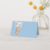 Teddy Bear Balloon Blue Place Card Plaatskaartje (Achterkant)