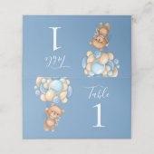 Teddy Bear Balloon Blue Place Card Plaatskaartje (Buitenkant ongevouwen)