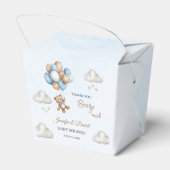 Teddy Bear Balloon Blue Tan Baby shower Bedankdoosjes (Achterkant)