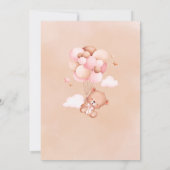 Teddy Bear Balloon Blush Waterverf Baby shower Kaart (Achterkant)