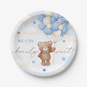 Teddy Bear Balloon Boy Baby shower Papieren Borden Bordje