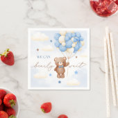 Teddy Bear Balloon Boy Baby shower servetten (Insitu)