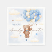 Teddy Bear Balloon Boy Baby shower servetten (Voorkant)