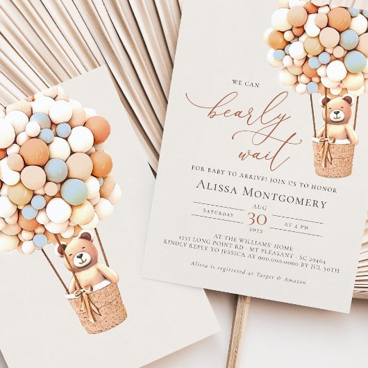 Teddy Bear Balloon Boy Barly Wacht Kaart