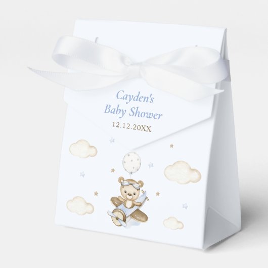 Teddy Bear Balloon Boy Barly Wait Baby shower Bedankdoosjes (Voorkant Zijde)