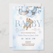 Teddy Bear Balloon Boy Barly Wait Baby shower Kaart (Voorkant)