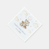 Teddy Bear Balloon Boy Barly Wait Baby shower Servet (Hoek)