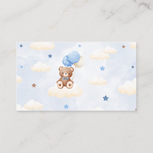 Teddy Bear Balloon Boy Luier Raffle Kaart (Achterkant)