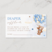 Teddy Bear Balloon Boy Luier Raffle Kaart (Voorkant)