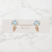 Teddy Bear Balloon Brown baby shower Waterfles Etiket (Enkel label)