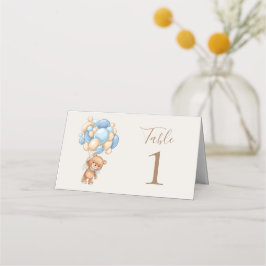 Teddy Bear Balloon Brown Place Card Plaatskaartje