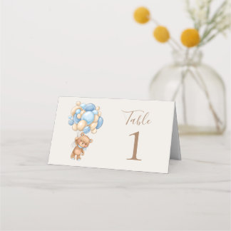 Teddy Bear Balloon Brown Place Card Plaatskaartje
