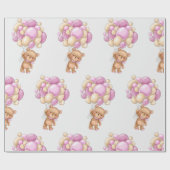 Teddy Bear Balloon Cadeaupapier (Vlak)