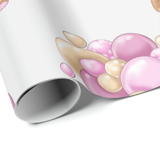 Teddy Bear Balloon Cadeaupapier (Rol Hoek)
