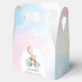 Teddy Bear Balloon Clouds Beary First Birthday Bedankdoosjes (Geopend)