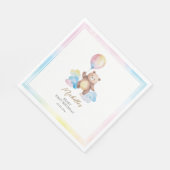 Teddy Bear Balloon Clouds Beary First Birthday Servet (Hoek)