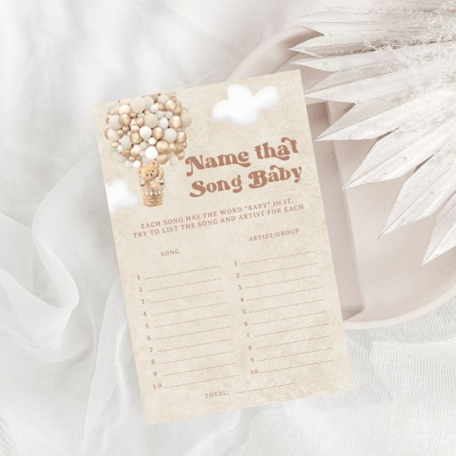 Teddy Bear Balloon Dat Song Baby shower spel (Creator heeft geüpload)