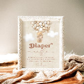 Teddy Bear Balloon Diaper Raffle Poster