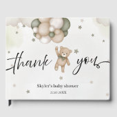 Teddy Bear Balloon Foil Baby Shower Guest Book Gastenboek (Voorkant)