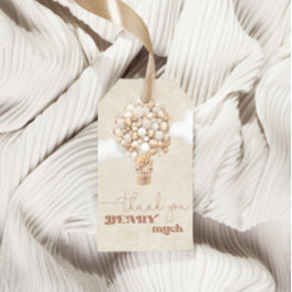 Teddy Bear Balloon Genderneutraal Baby shower Cadeaulabel