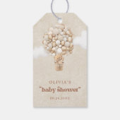 Teddy Bear Balloon Genderneutraal Baby shower Cadeaulabel (Achterkant)