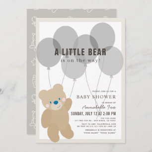 Teddy Bear Balloon Genderneutraal Baby shower Kaart