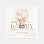 Teddy Bear Balloon Genderneutraal Baby shower Servet (Voorkant)