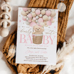 Teddy Bear Balloon Girl Barly Wait Baby shower Kaart<br><div class="desc">Teddy Bear Balloon Girl Barly Wait Baby shower Invitation Alle design zijn © PIXEL PERFECTION Party LTD</div>