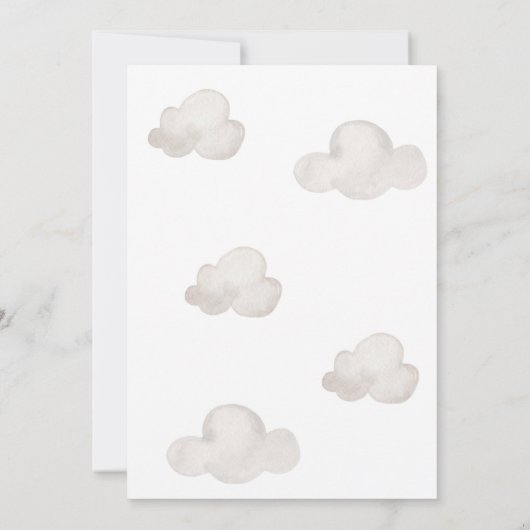 Teddy Bear Balloon Girl Barly Wait Baby shower Kaart (Achterkant)