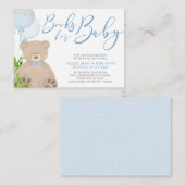 Teddy Bear Balloon Greenery Baby Book Request Informatiekaartje (Voorkant / Achterkant)